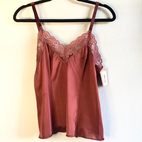 NWT burnt orange satin cami adjustable straps fairy cottagecore witchy y2k S - Picture 1 of 5